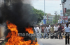 Maruthi Omni completely destroyed in fire
